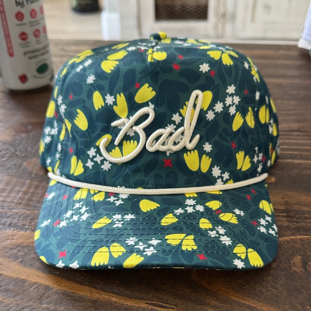 Bad Birdie Floral Hat - Blue and Yellow